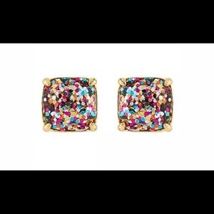 Kate Spade Small Square Glitter Studs